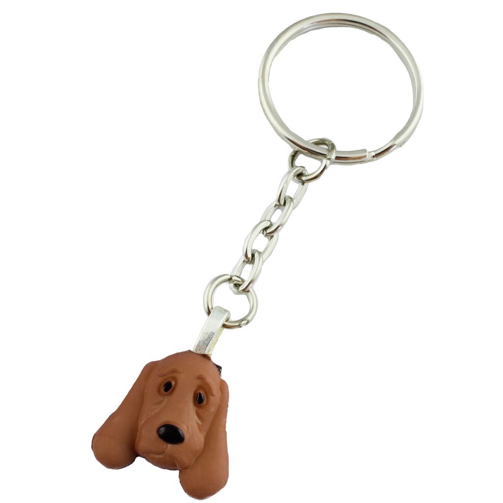 FUNKY PUPPY DOG FACE KEYRING CHARM QUIRKY NOVELTY KEYS GIFT PET ANIMAL